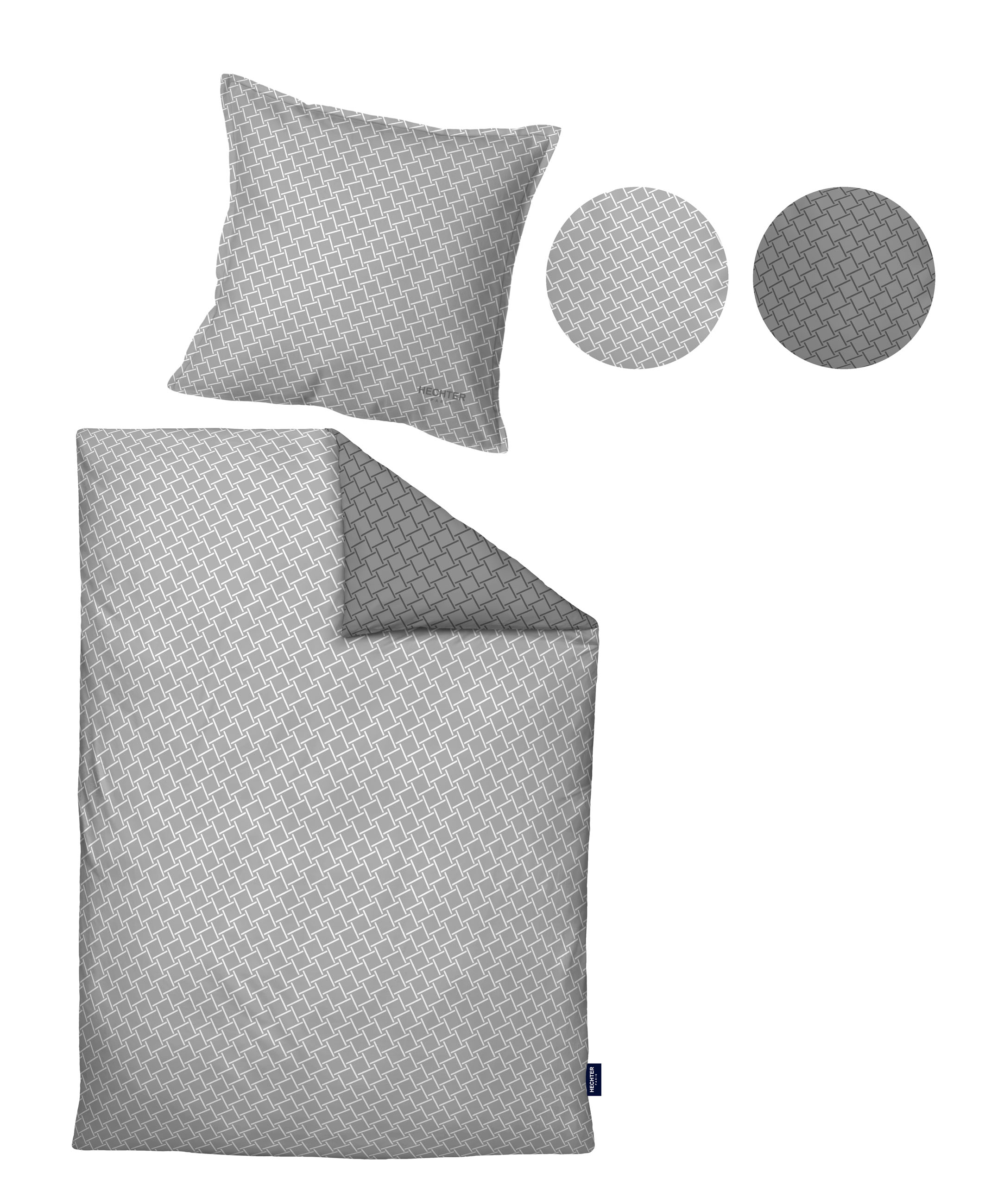 Biberna Satin 155 x 220 cm + 80 x 80 cm, silber/grau