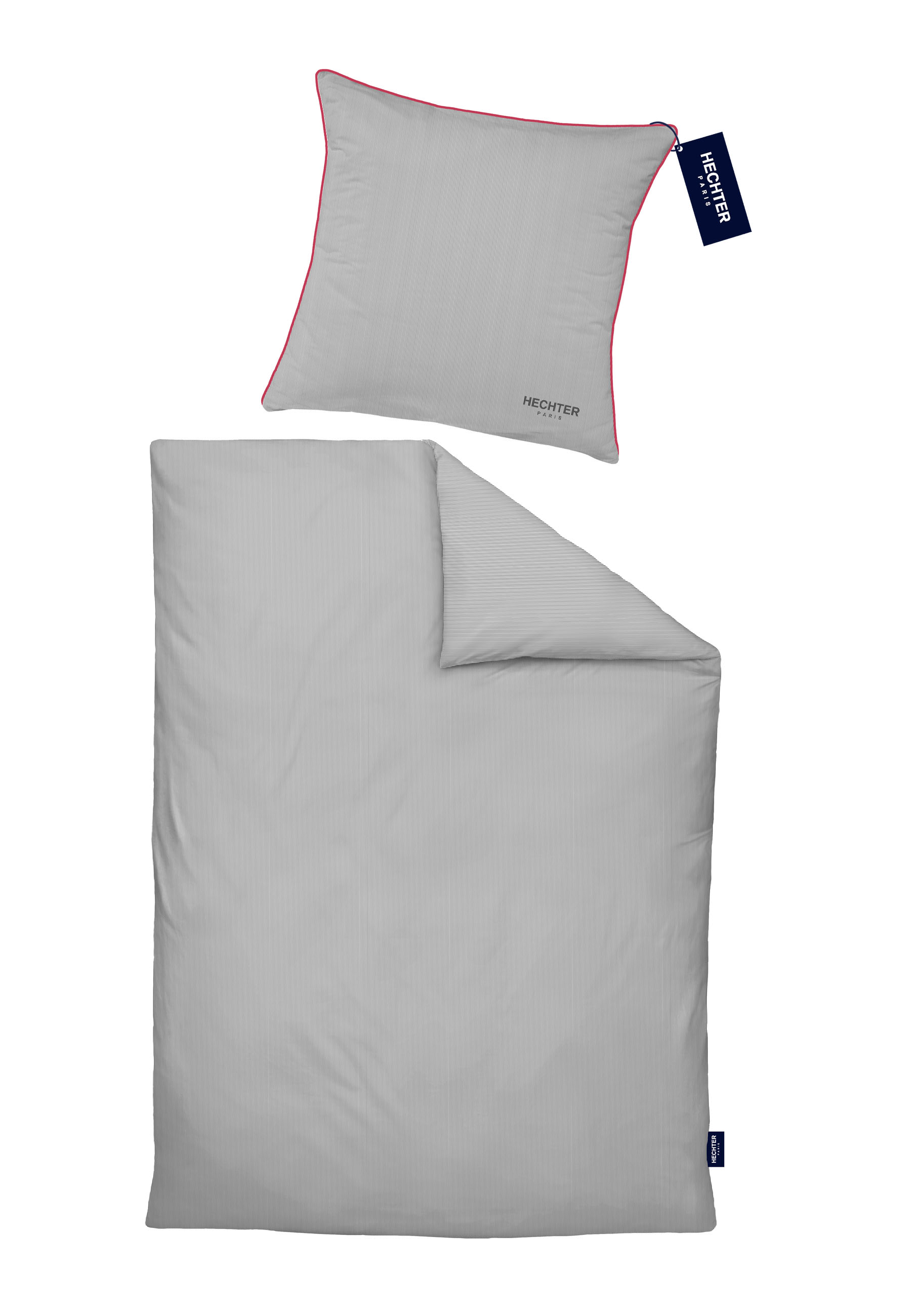 Biberna Satin 135 x 200 cm + 80 x 80 cm, silber/grau