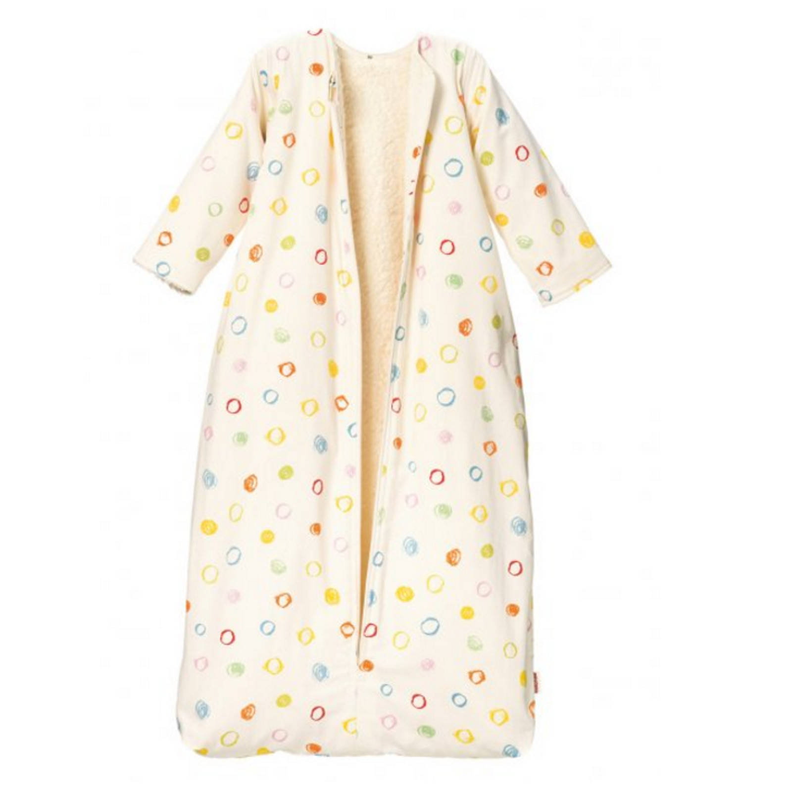 Cotonea Bio-Baumwolle Schlafsack mit Plüschfutter/abnehmbare Ärmel Kritzelkreise