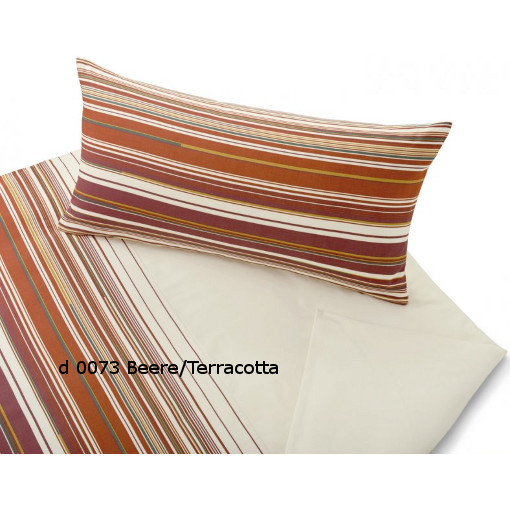 Cotonea Bio-Satin-Bettwäsche Sonate beere/terracotta Größe 135x200+40x80 cm Kissenbezug