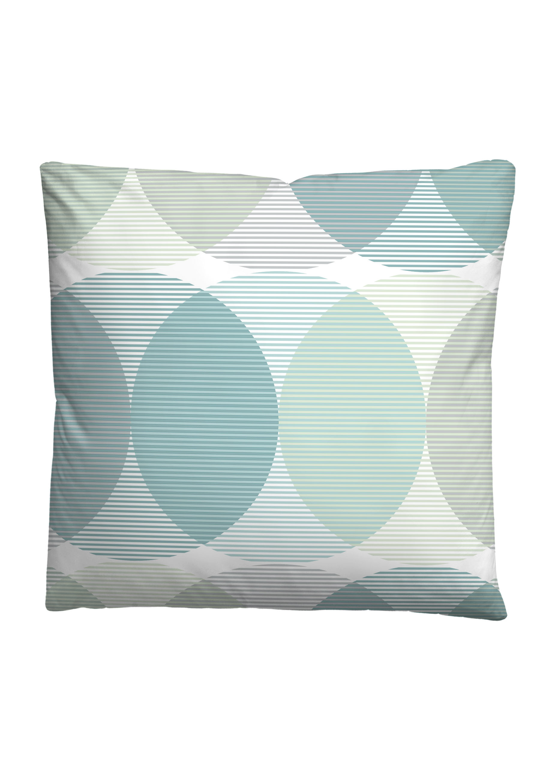Biberna Tencel Bettwäsche Kreise, 135 x 200 cm + 80 x 80 cm, aqua