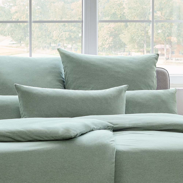 Estella Takoma mint 135x200 cm, Mako-Interlock-Jersey-Bettwäsche