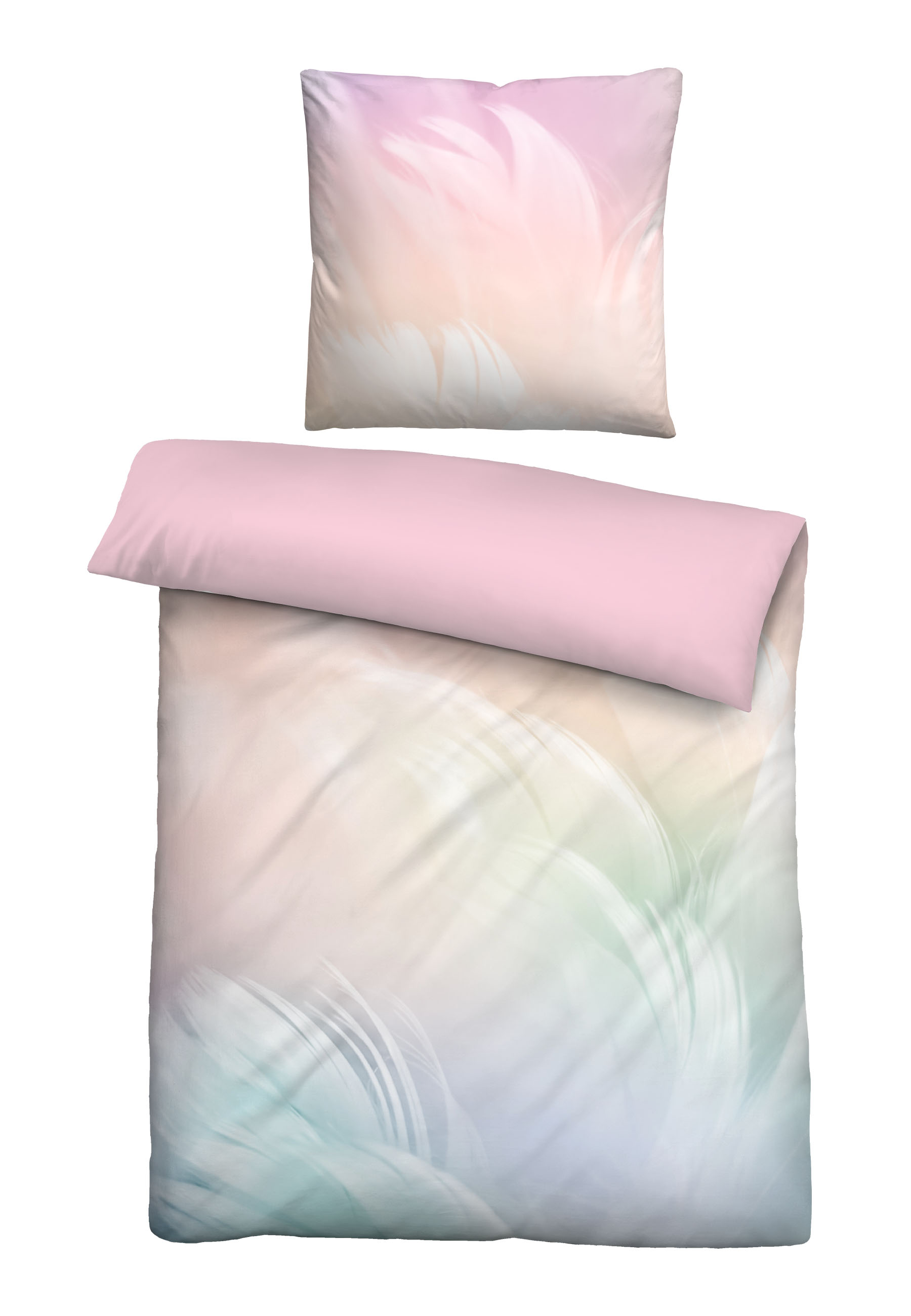 Biberna Linon Bettwäsche 155x220 cm + 80x80 cm, bunt