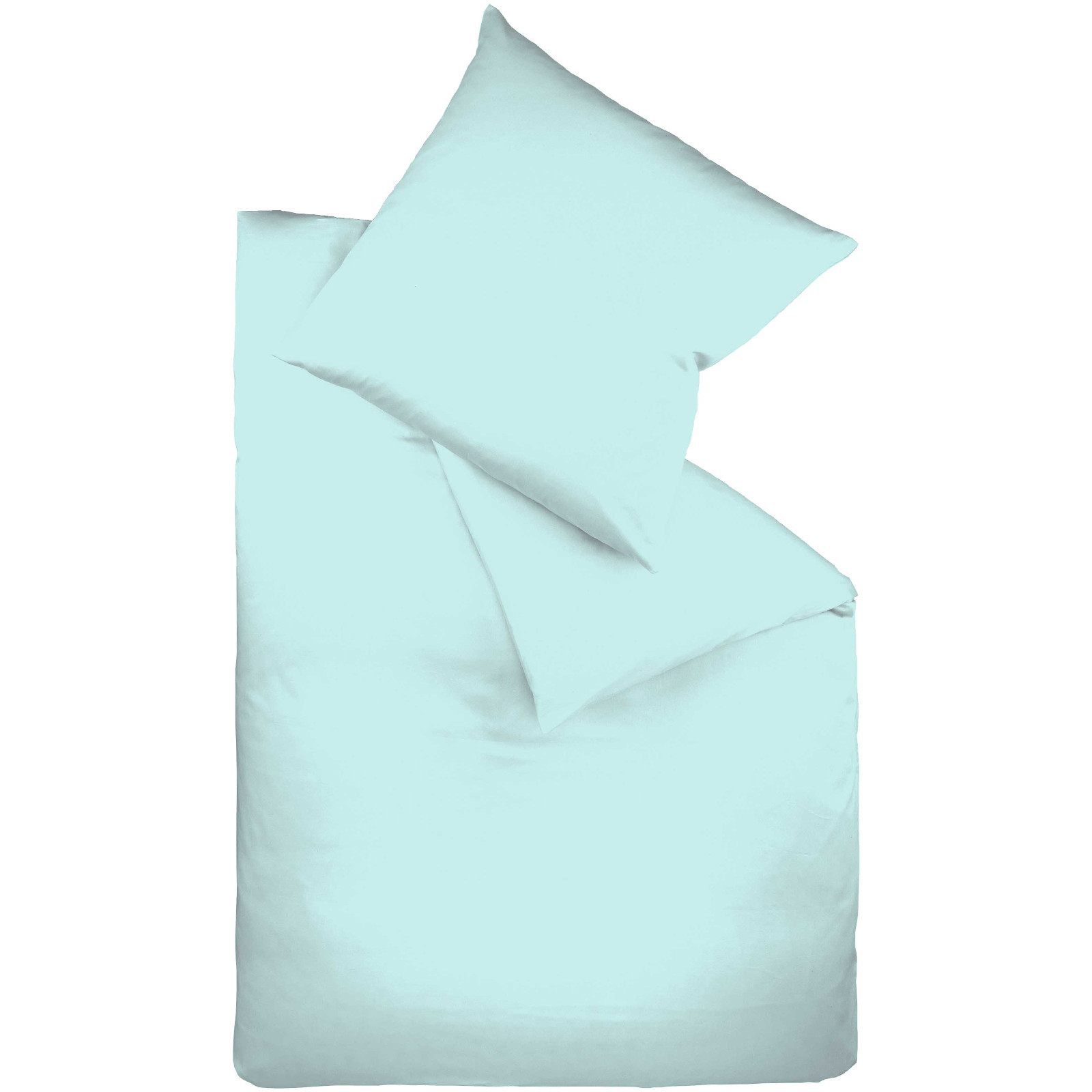 Fleuresse Mako-Satin-Bettwäsche Colours, eisblau