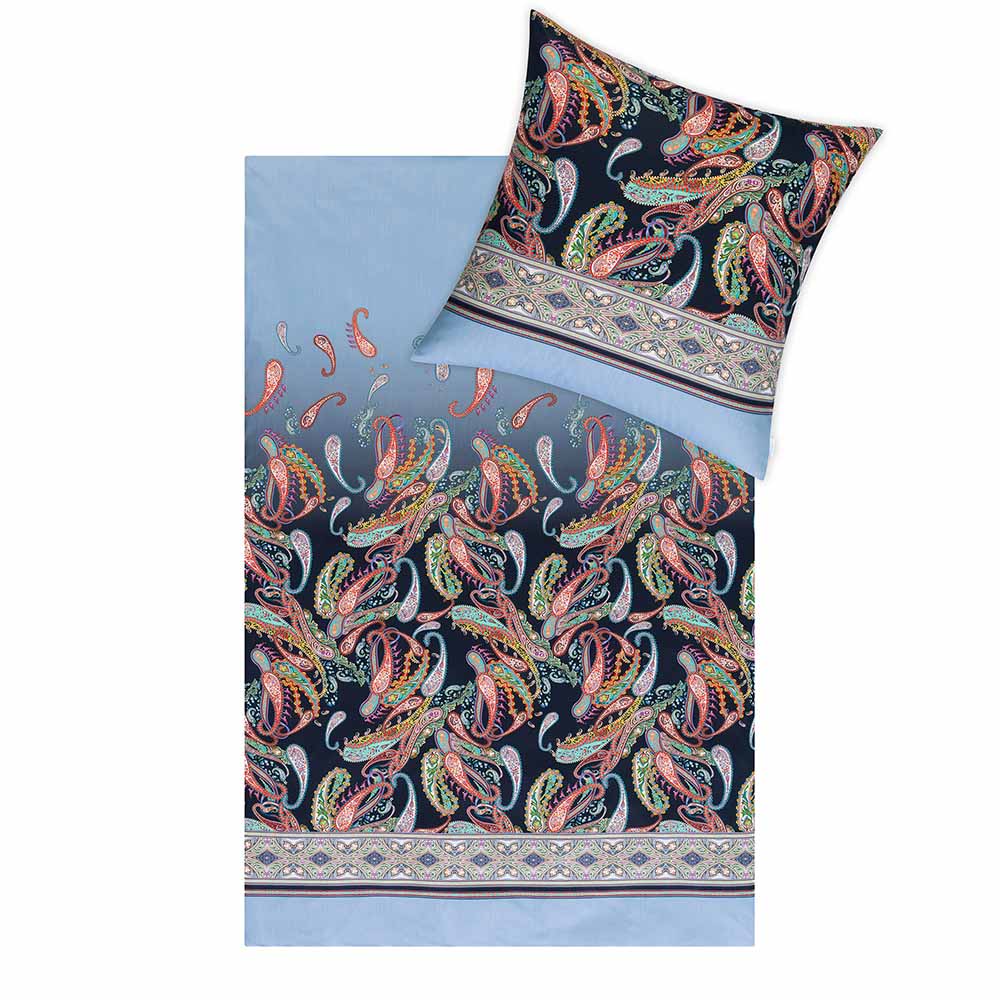 Estella Atelier Mako-Interlock-Jersey Siena, 135x200 cm+80x80 cm, indigo