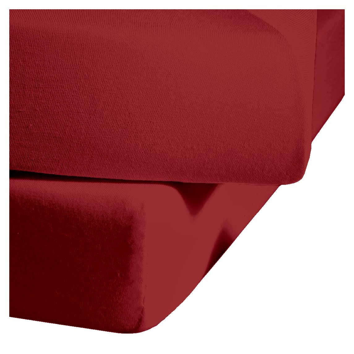 Fleuresse Mako-Satin-Spannlaken Colours, bordeaux