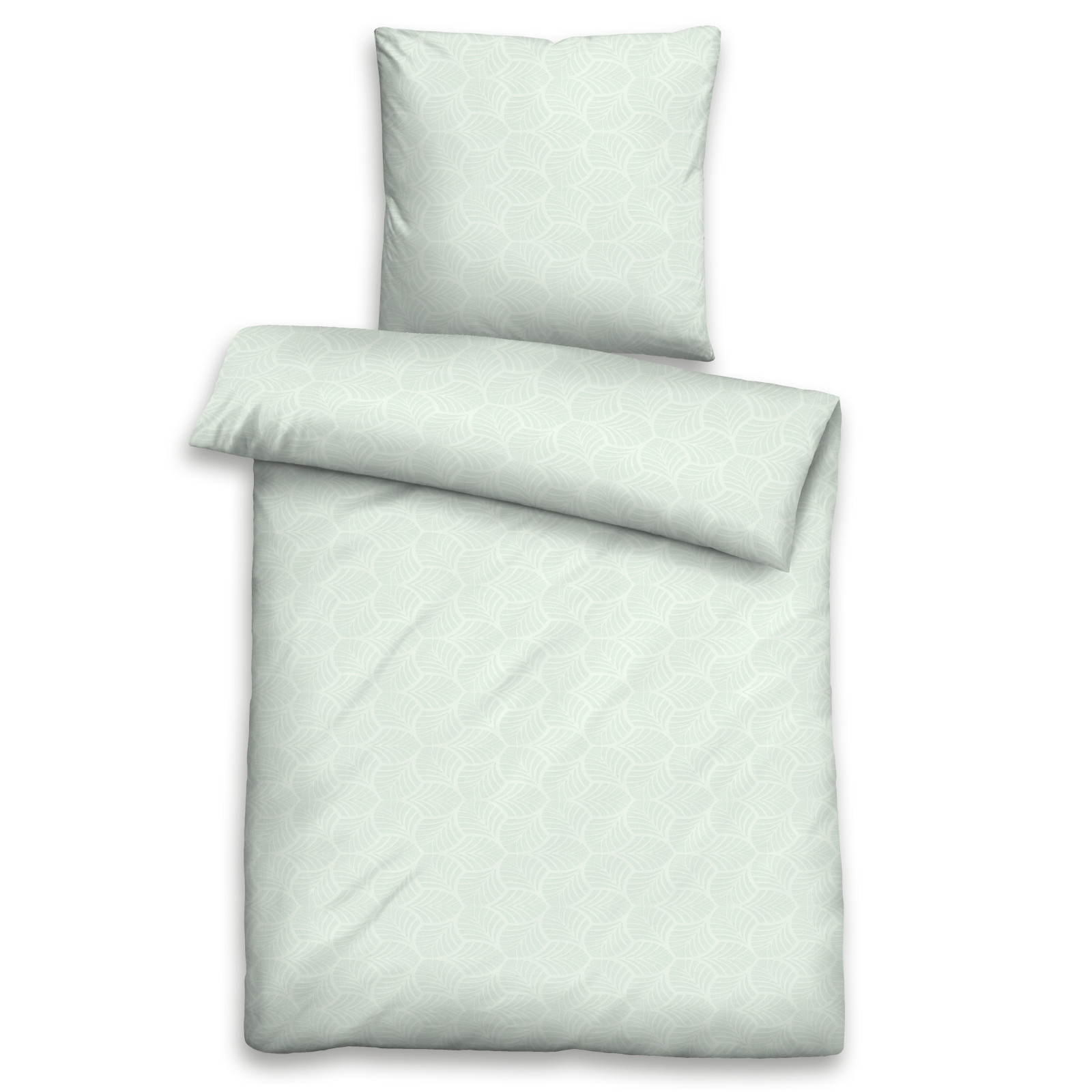 Biberna Jacquard Satin Bettwäsche 676066-428 Größe 135x200/80x80 cm lindgrün