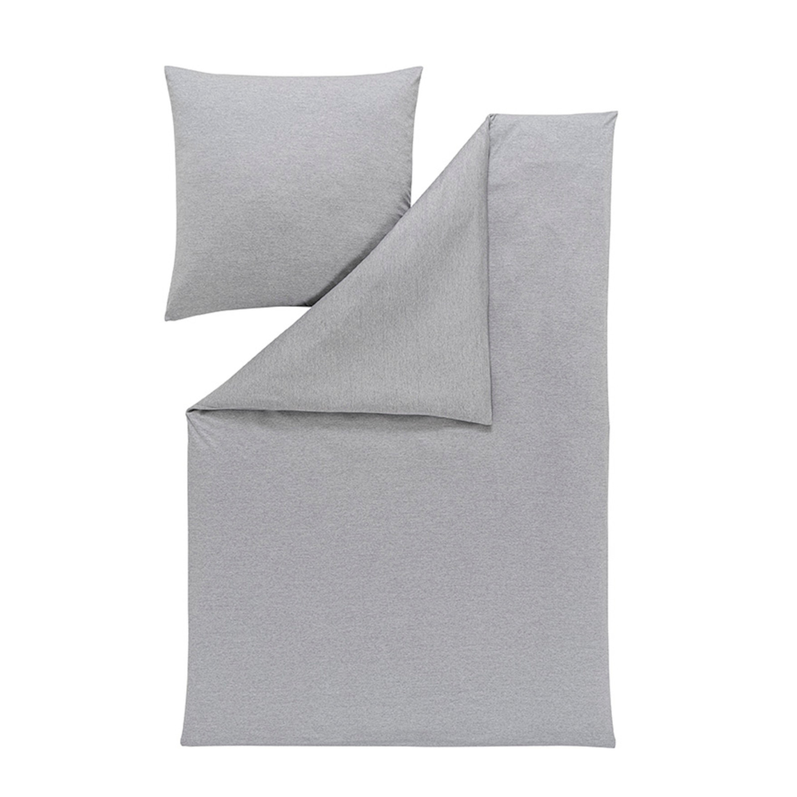 Estella Mako-Interlock-Jersey-Bettwäsche Takoma Größe 135x200+80x80 cm, grau