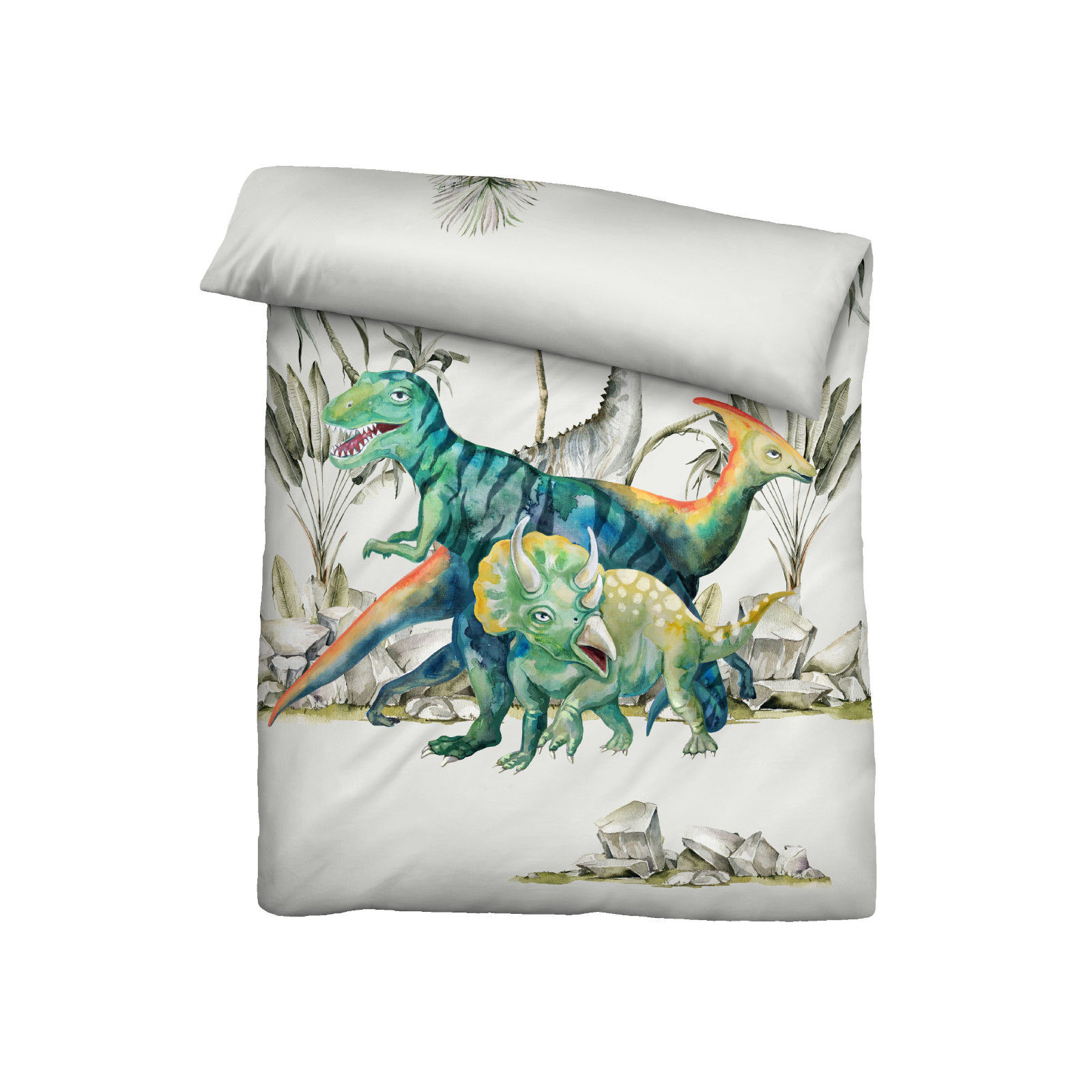 Biberna Linon Bettwäsche Dino Größe 135x200/80x80 cm