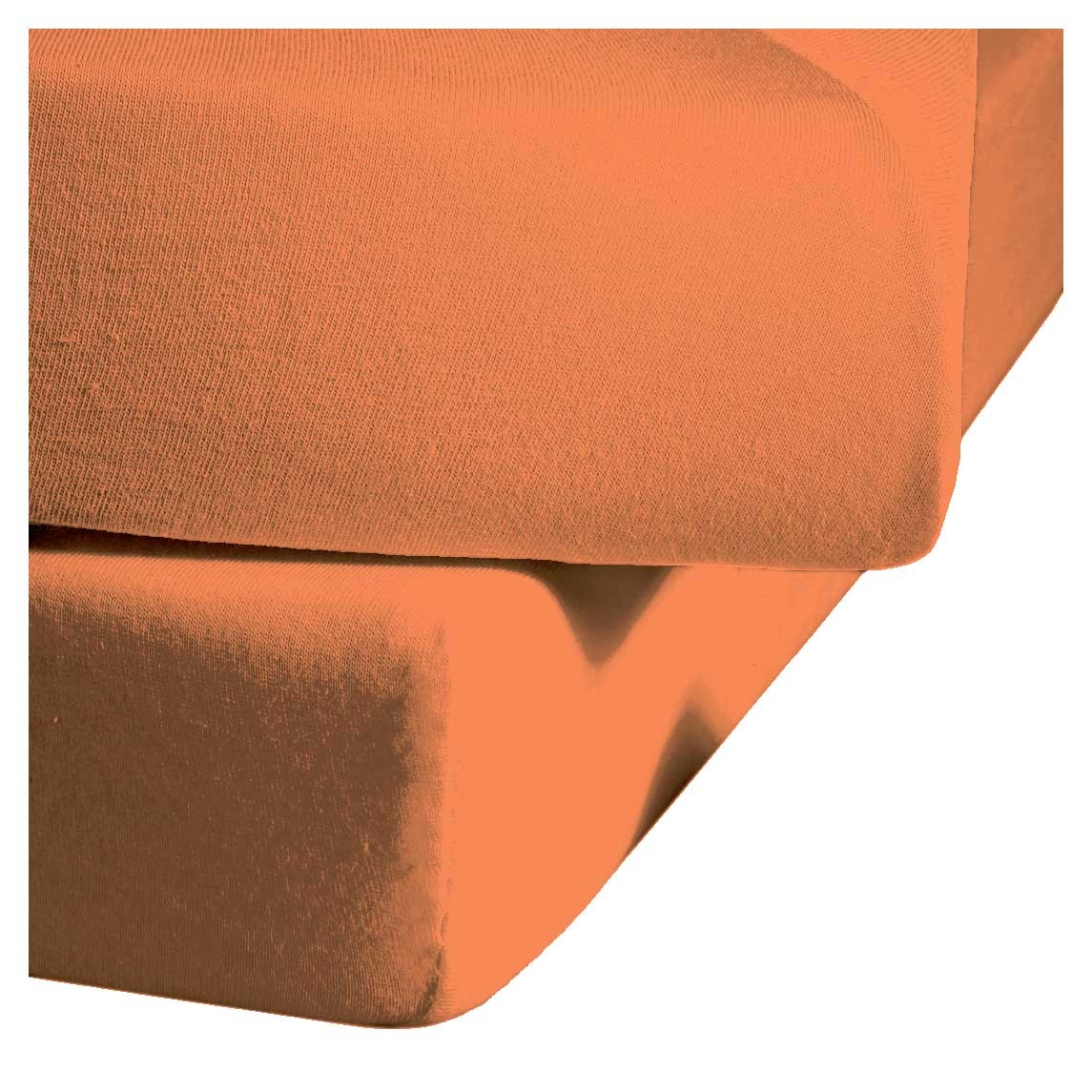 Fleuresse Mako-Satin-Spannlaken Colours, terra