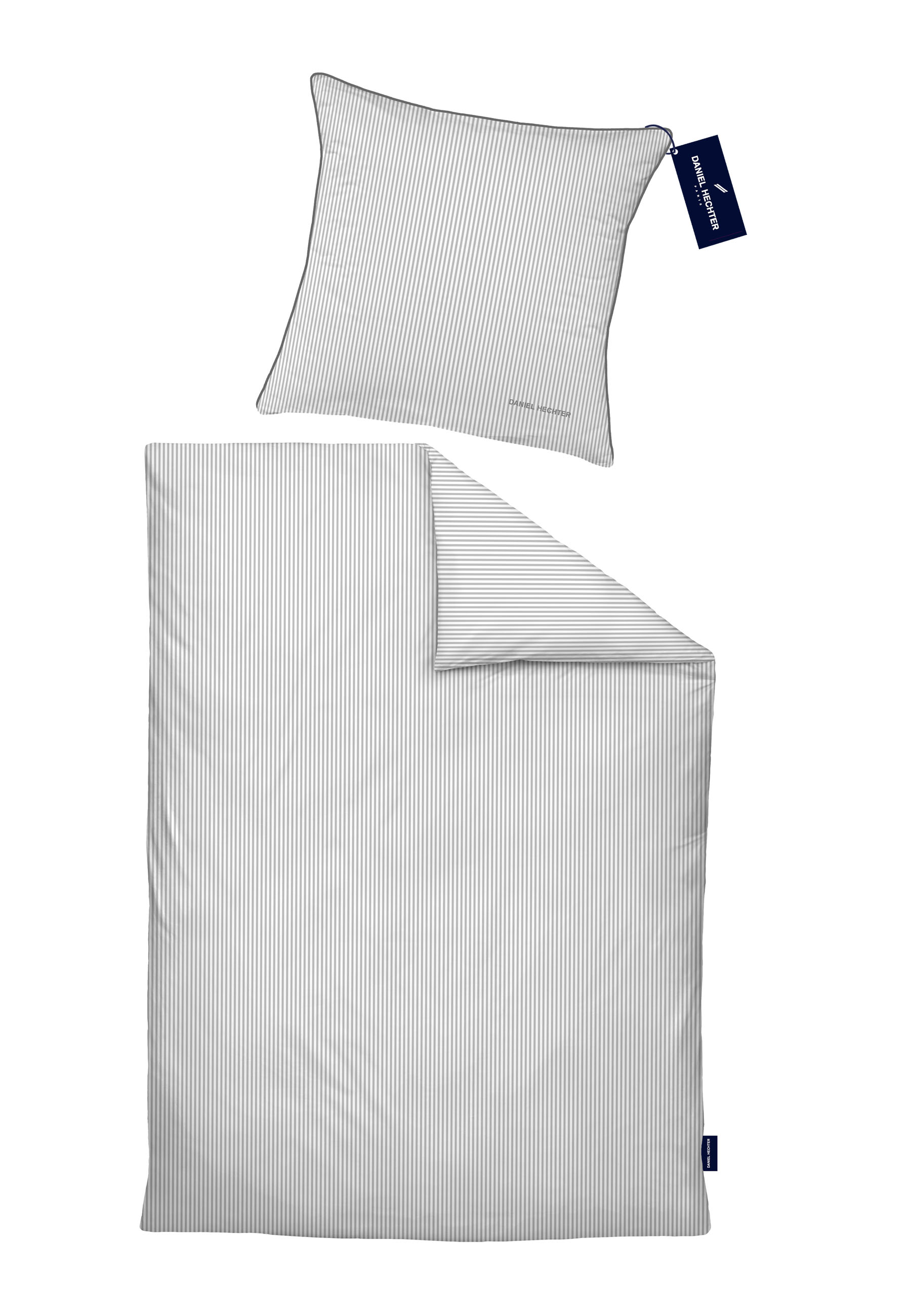 Biberna Satin 135 x 200 cm + 80 x 80 cm, silber/grau