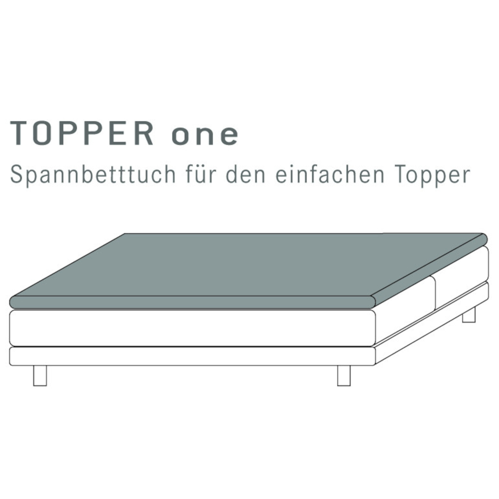 Kneer Vario-Stretch Spannbetttuch one für Topper 4-12 cm Höhe Qualität 22 Farbe eisblau