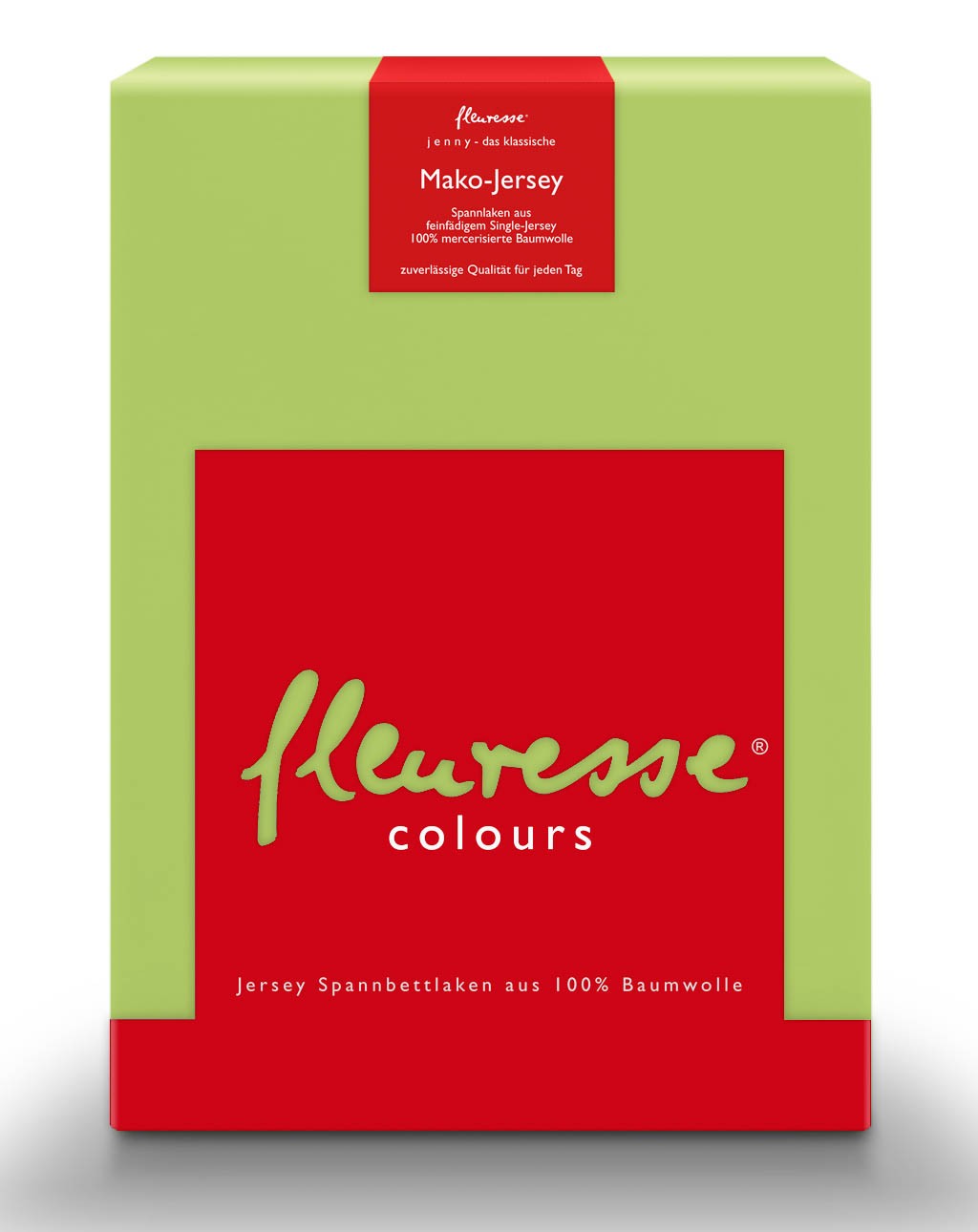 Fleuresse Jenny C 150x200 cm, Mako-Jersey-Spannlaken, apfelgrün