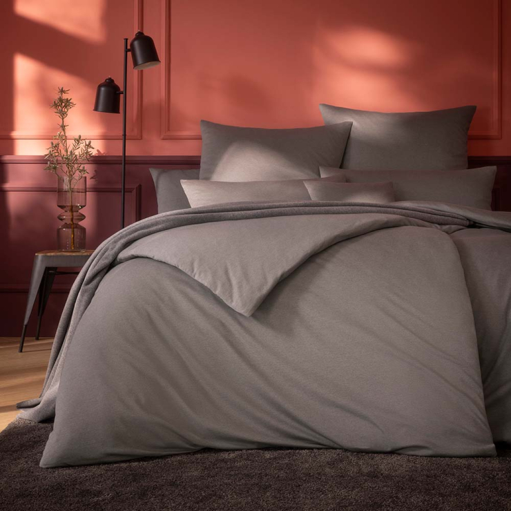 Estella Takoma taupe 155x220 cm, Mako-Interlock-Jersey-Bettwäsche