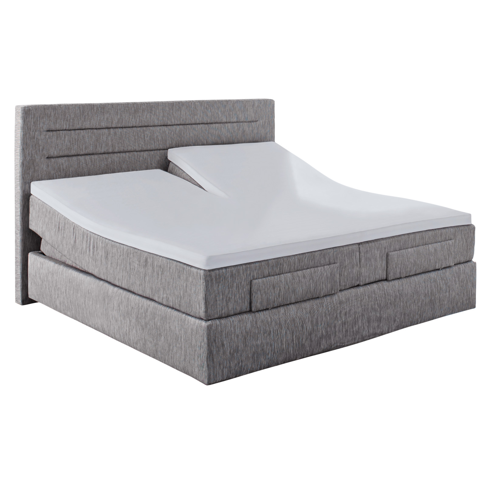 Hahn Haustextilien Elastan-Feinjersey-Spannbetttuch für Split-Topper 180-200x200 cm Höhe 4-10 cm hellgrau