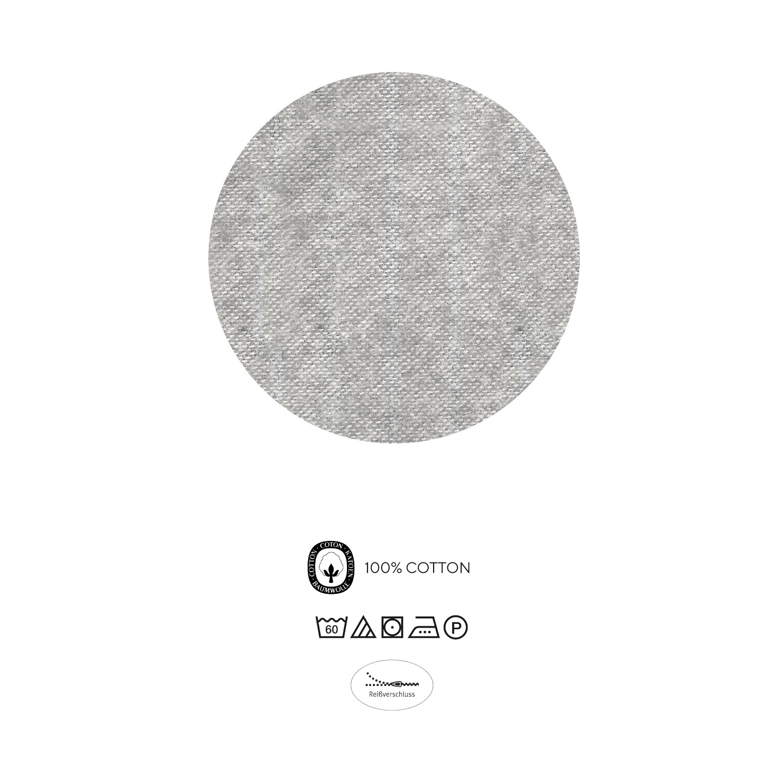 Biberna Melange Flanell-Wendebettwäsche 840509-017, Größe 135x200 cm grau