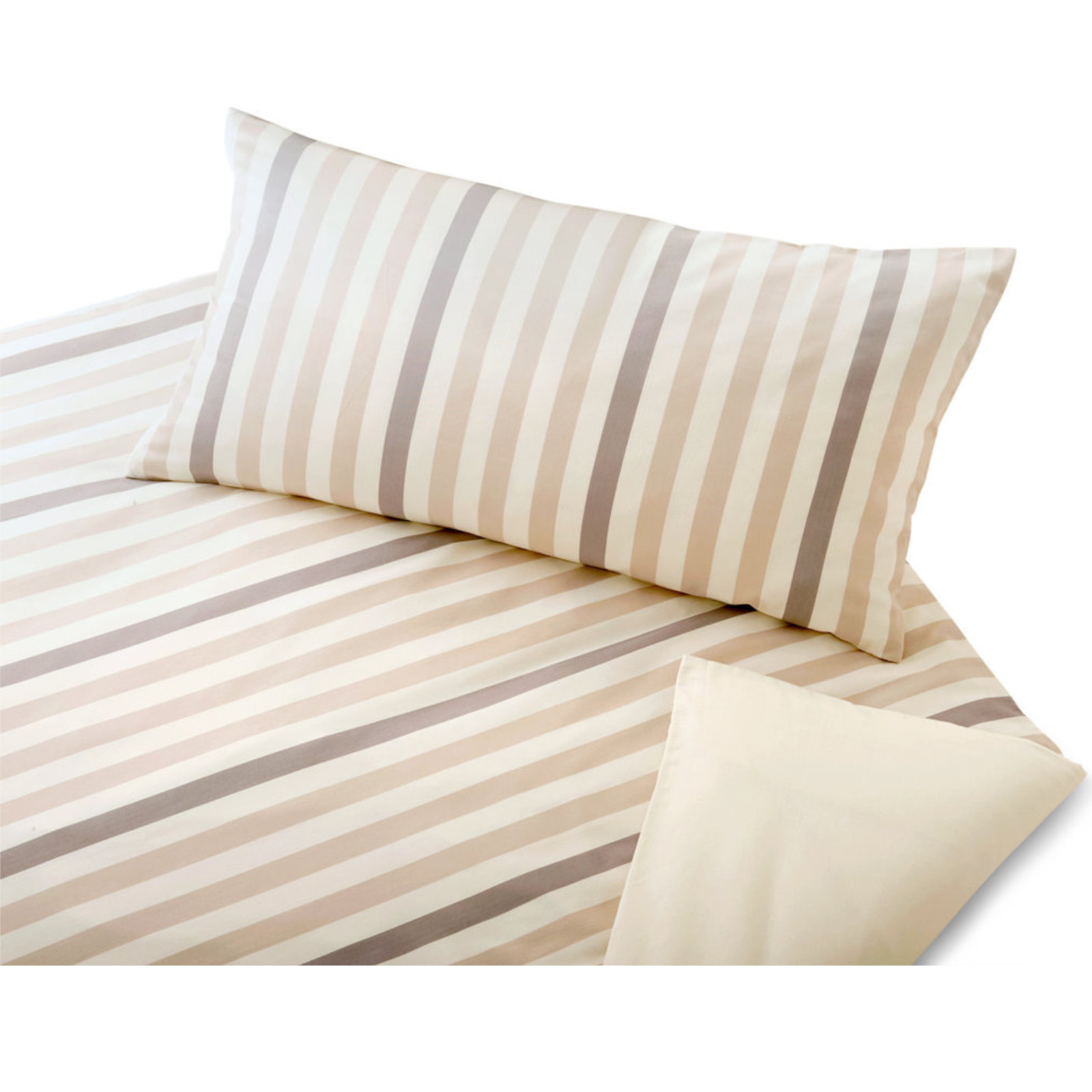 Cotonea Kissenbezug kbA Linell Größe 40x80 cm Kiesel/Natur/Titan