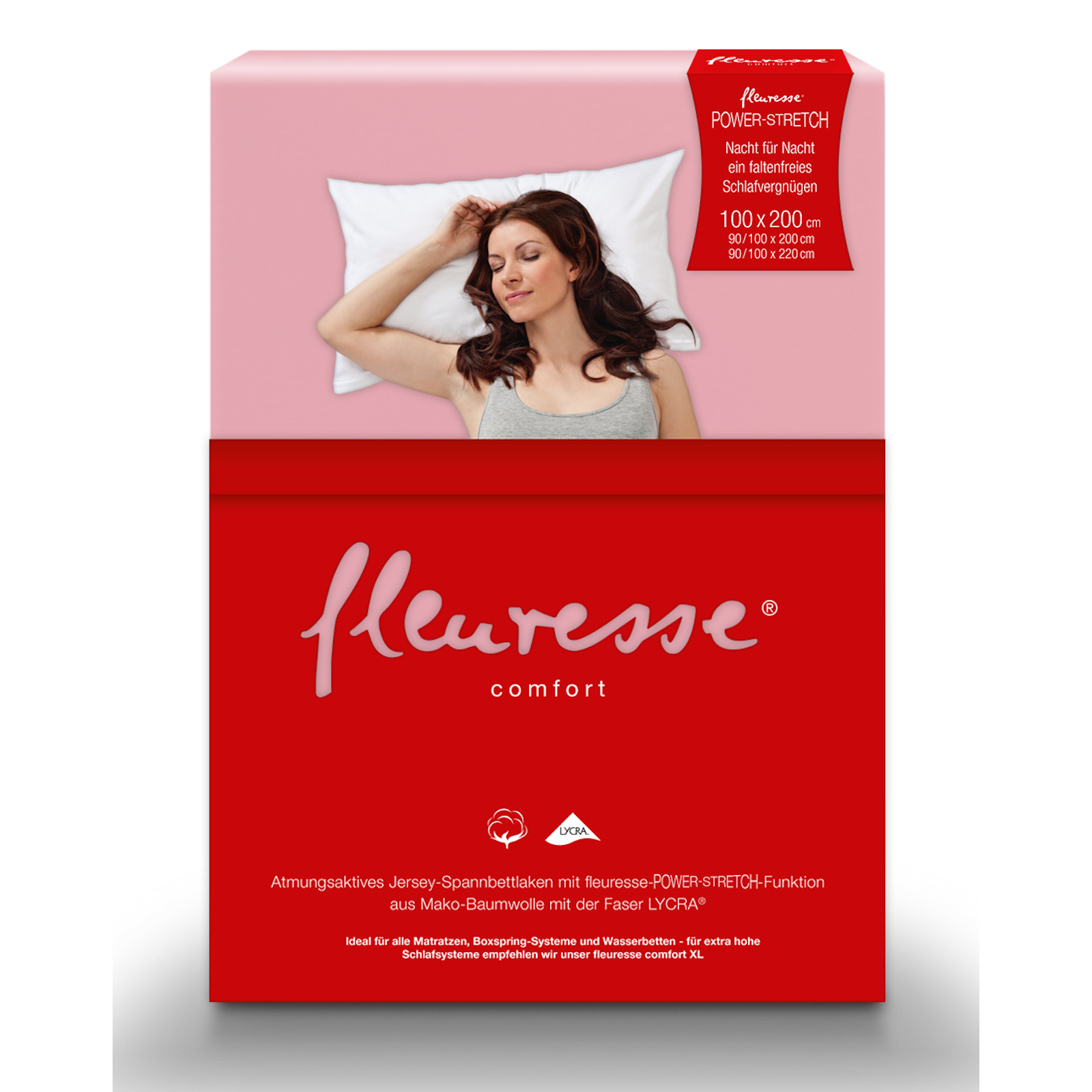Fleuresse Mako-Jersey-Spannlaken comfort Farbe rosa 8099
