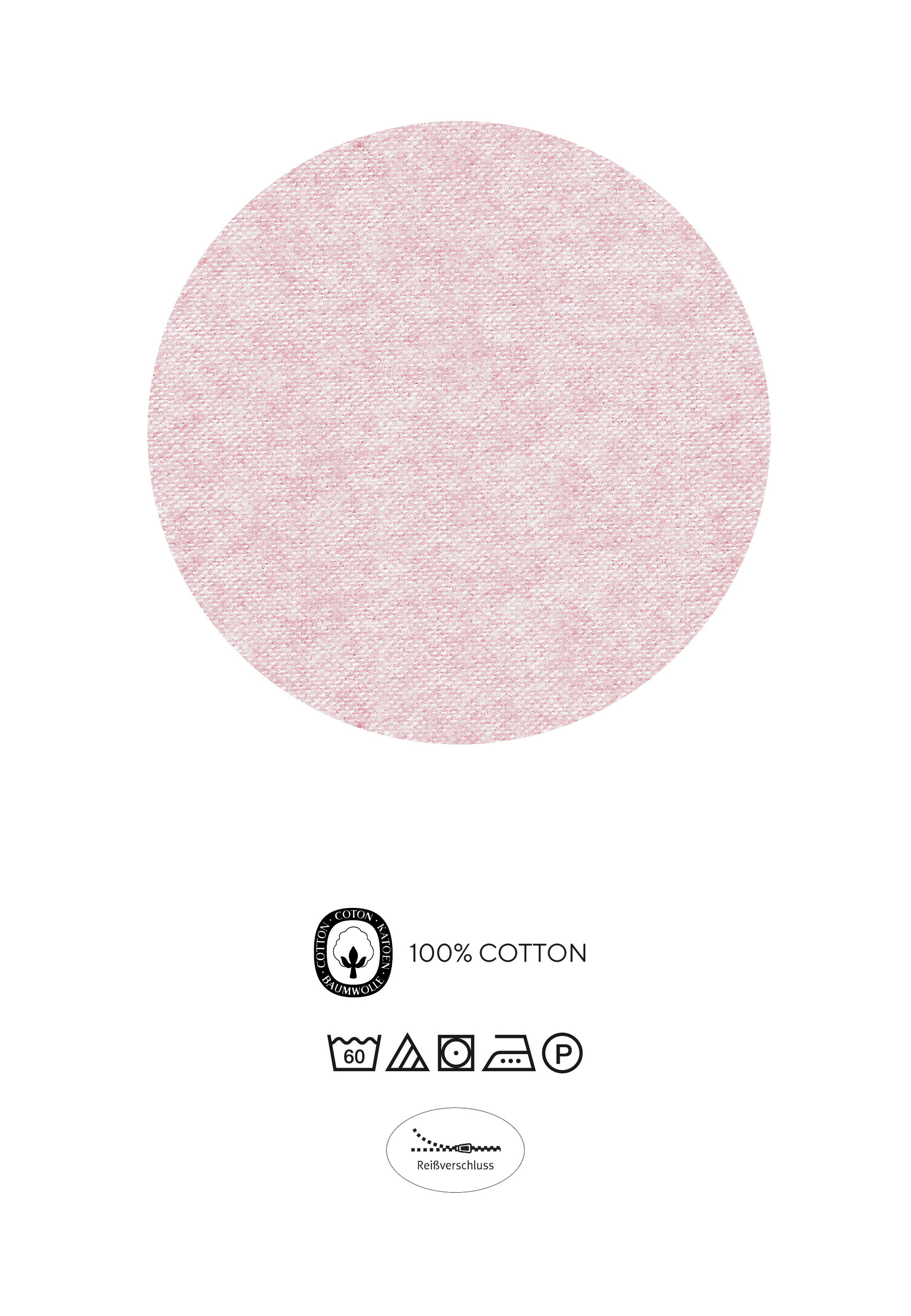 Biberna Melange Flanell-Wendebettwäsche, Größe 1x 135x200 cm + 1x 80x80 cm, rosé