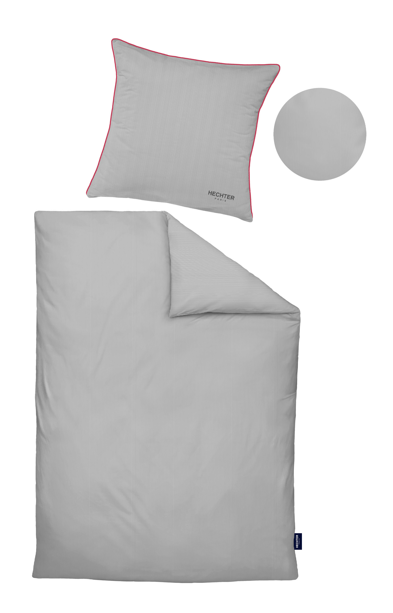 Biberna Satin 155 x 220 cm + 80 x 80 cm, silber/grau