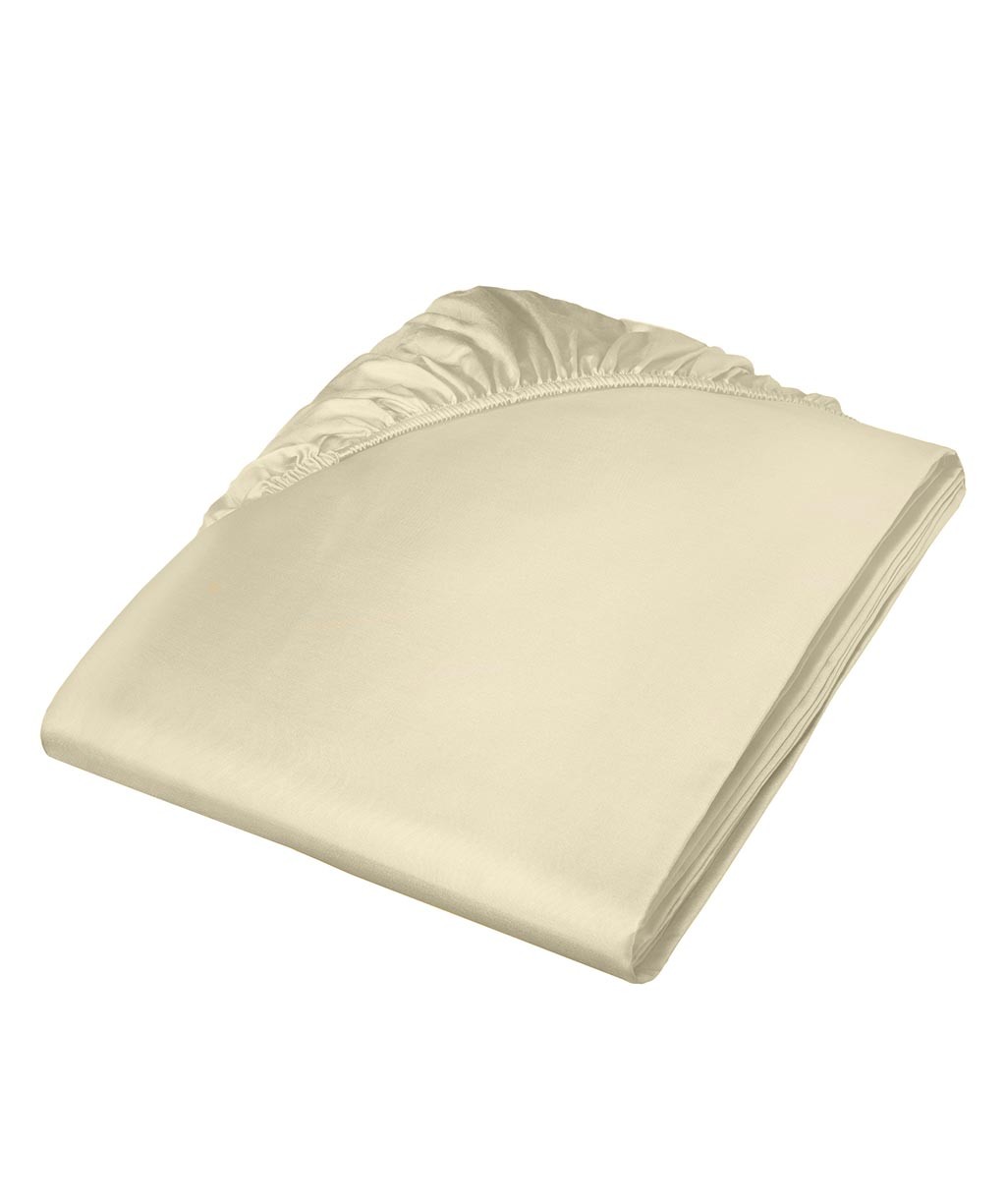 Fleuresse Mako-Satin-Spannlaken Colours, vanille