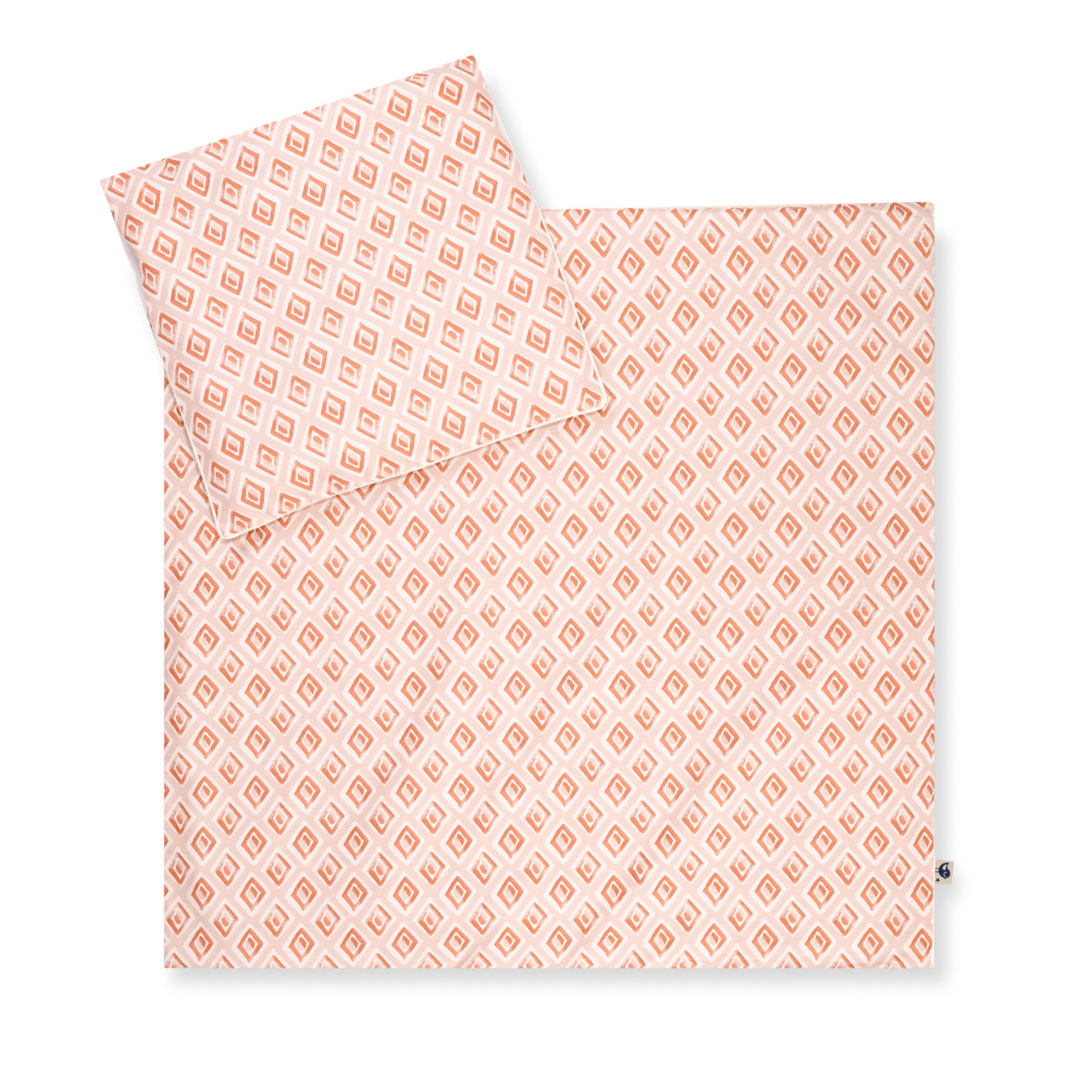 Zöllner Baby-Bettwäsche Organic Raute 80x80 cm + 35x40 cm Bio-Baumwolle