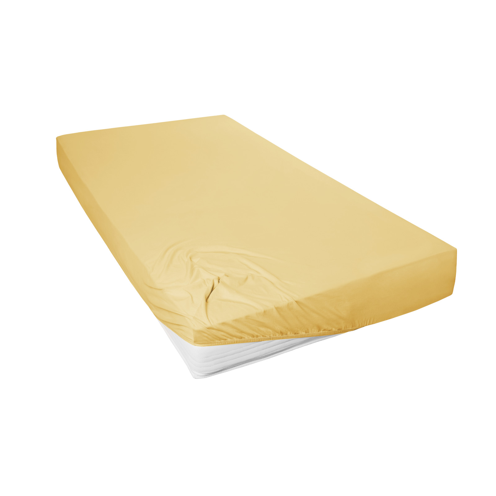 Hahn Haustextilien Mako-Feinjersey-Spannlaken 140-160x200 cm senf
