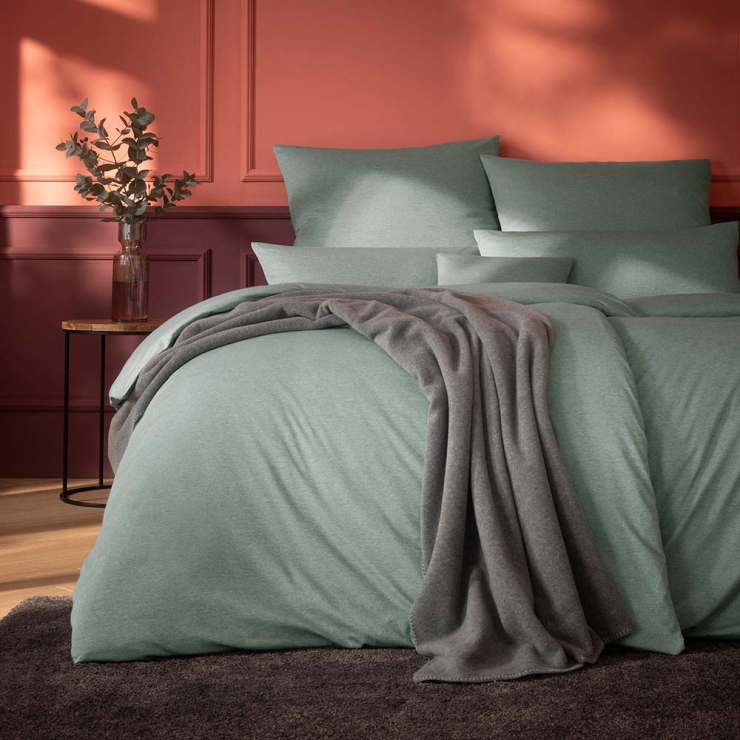 Estella Takoma mint 135x200 cm, Mako-Interlock-Jersey-Bettwäsche