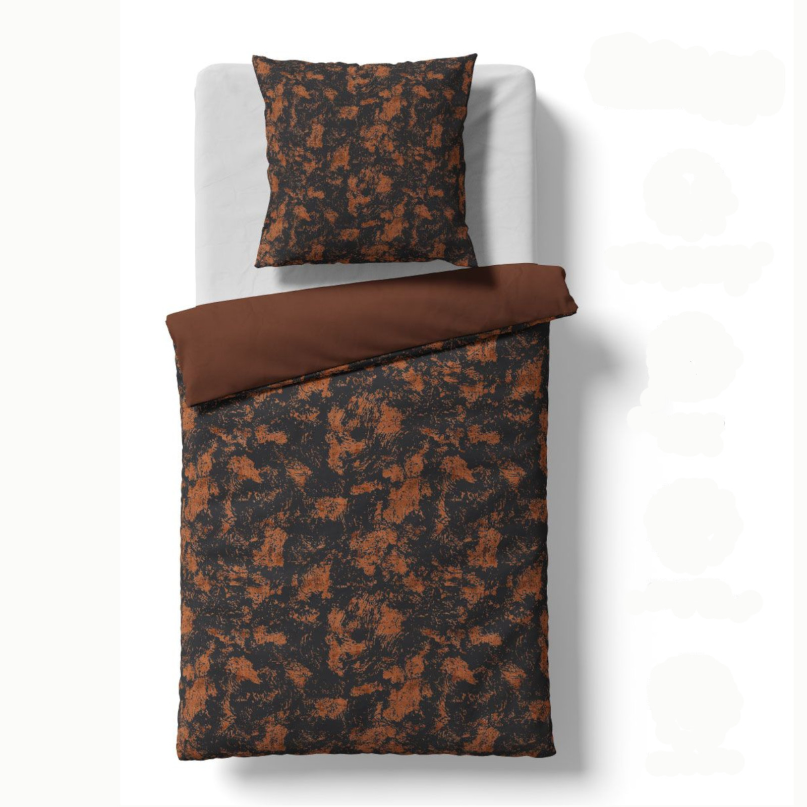 Fleuresse Black Premium Mako-Brokat-Damast Bettwäsche mit Uni Wendeseite 484312 messing