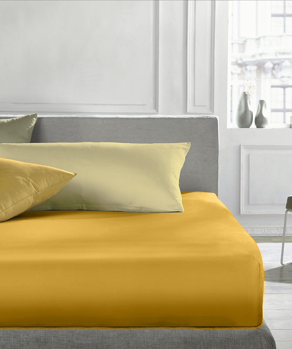 Fleuresse Mako-Satin-Spannlaken Colours, sonne