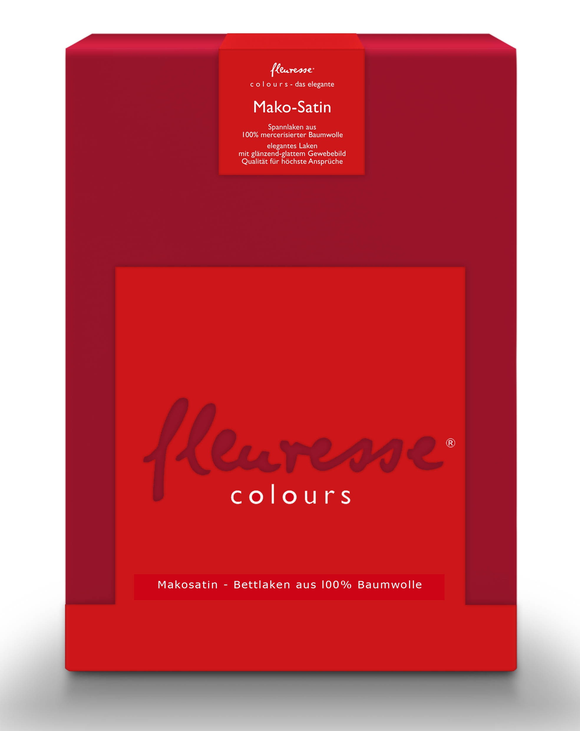 Fleuresse Mako-Satin-Spannlaken Colours, bordeaux
