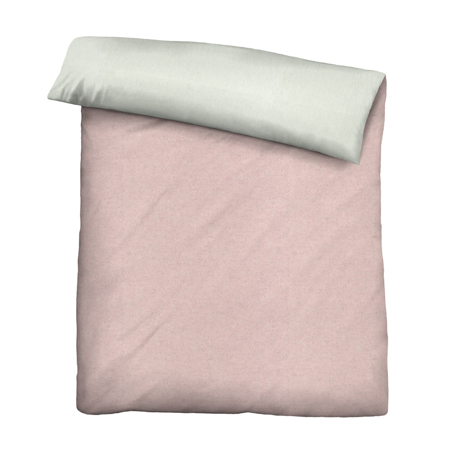 Biberna Melange Flanell-Wendebettwäsche 0840500-111, Größe 135x200 cm, hellrosa