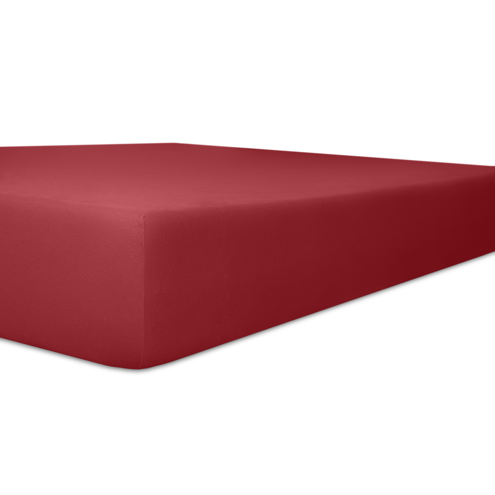 Kneer Exclusiv Stretch Spannbetttuch für hohe Matratzen & Wasserbetten Qualität 93, karmin, 90-100x190-220 cm
