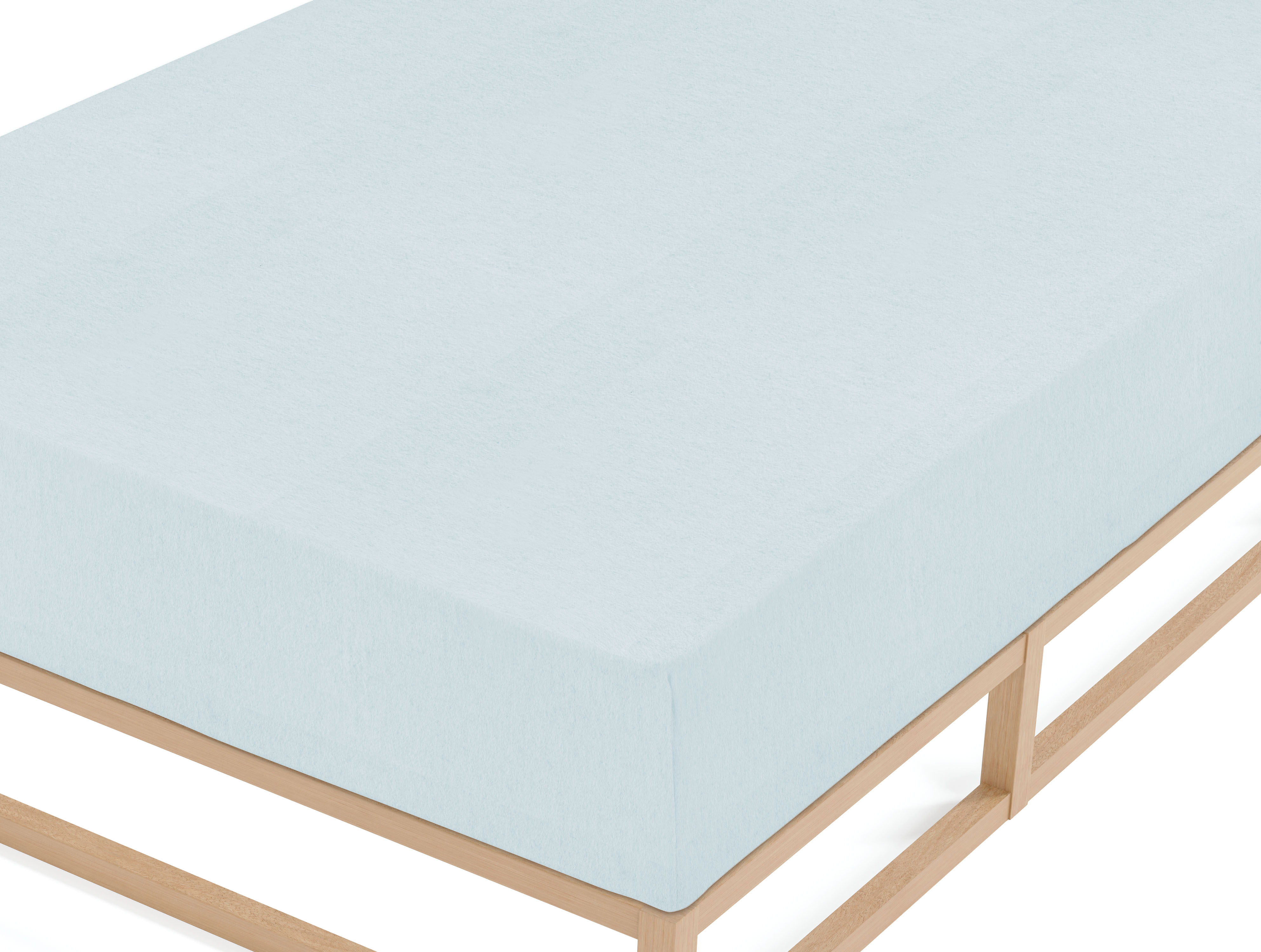 Biberna Spannbetttuch ciel 180x200 cm - 200x200 cm, Biber Melange uni