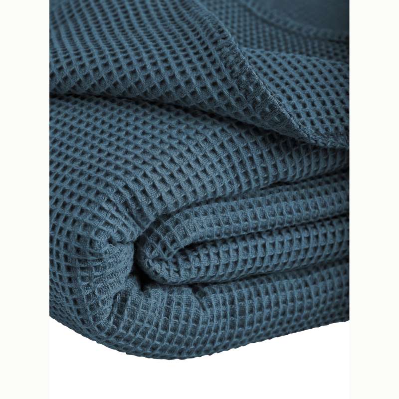 Kneer la Diva Pique Decke Qualität 91 Farbe jeansblau Größe 150x210 cm Kuscheldecke