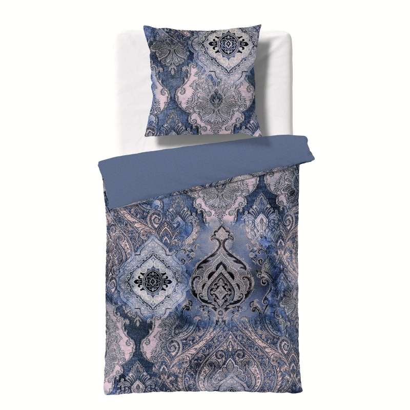 Fleuresse Mako-Satin Digitaldruck Wende Bettwäsche Bed Art S 114483-0002 blau