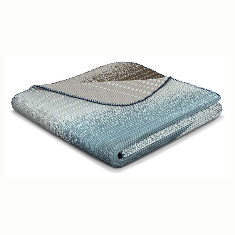 Biederlack Wohndecke Ocean Wave Größe 150x200 cm Blau Braun Plaid